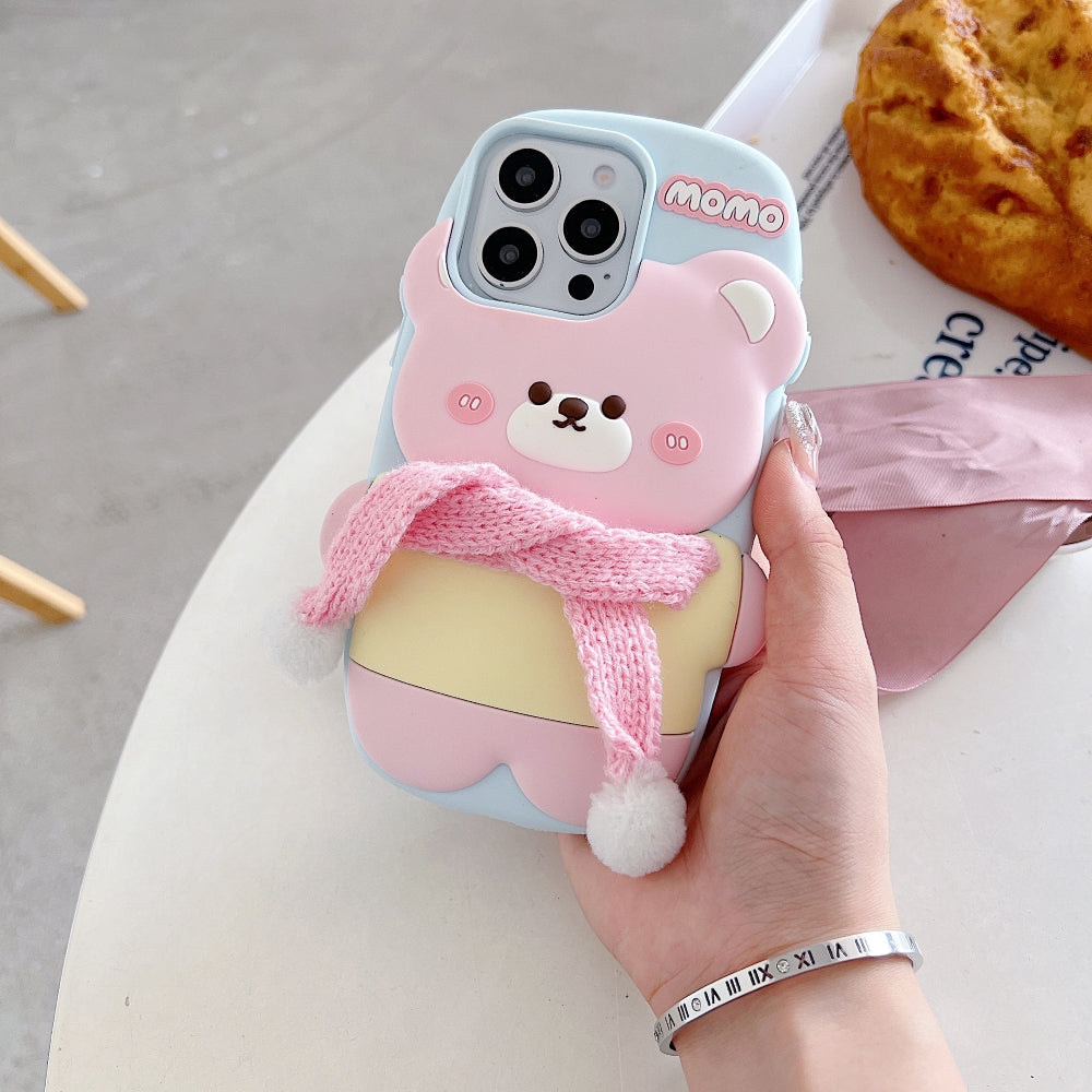 3D Silicone Bear Soft Phone Case - iPhone 16 Pro