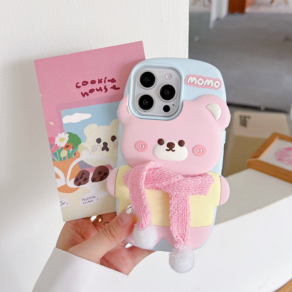 3D Silicone Bear Soft Phone Case - iPhone 16 Plus