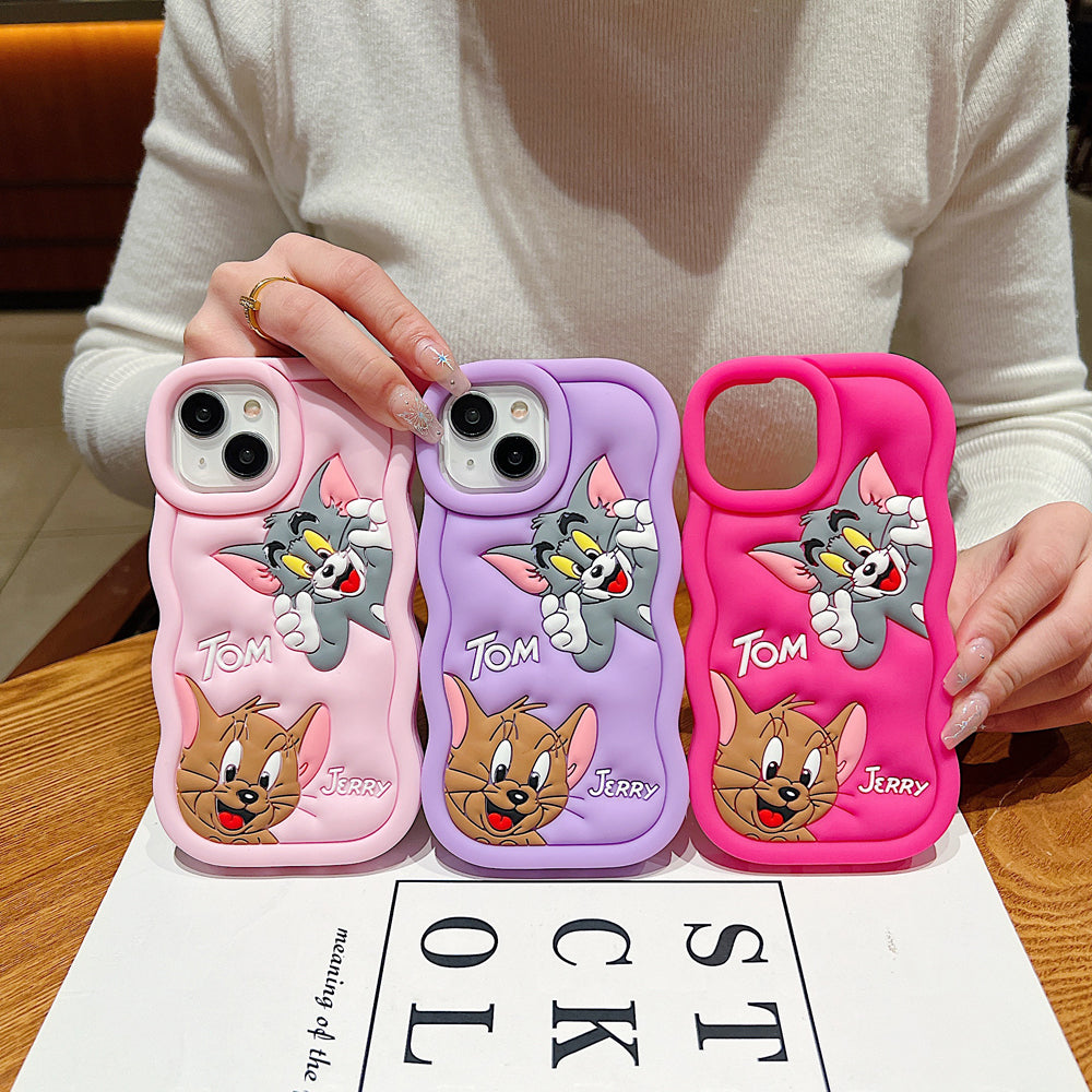 Silicone Soft 3D Cartoon Wavy Edge Phone Case - iPhone 14 Pro Max