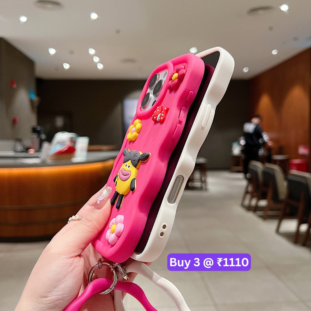 3D Flower and Cartoon TPU (Soft) Phone Case - Vivo Y200E