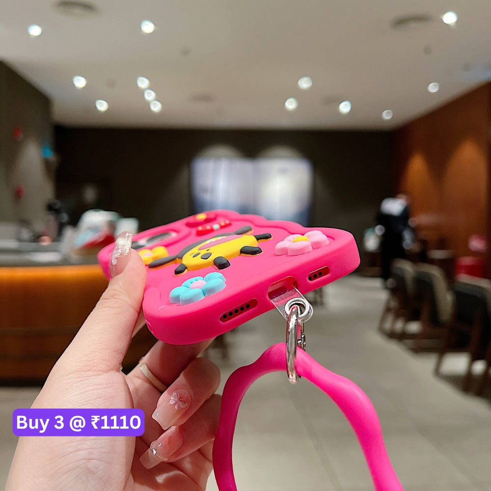 3D Flower and Cartoon TPU (Soft) Phone Case - Realme 12 (5G)