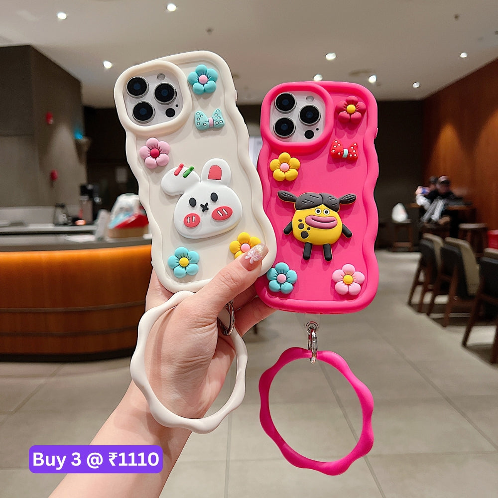 3D Flower and Cartoon TPU (Soft) Phone Case - Vivo Y200