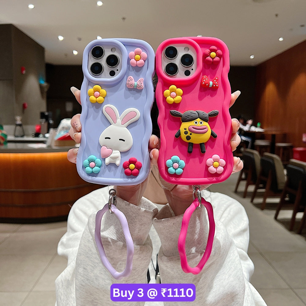 3D Flower and Cartoon TPU (Soft) Phone Case - Realme 12 (5G)