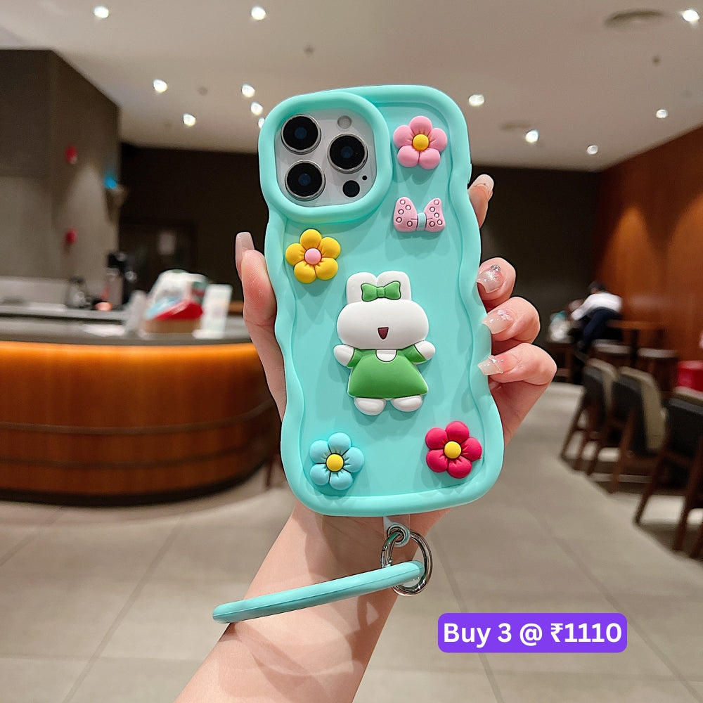 3D Flower and Cartoon TPU (Soft) Phone Case - Vivo Y20