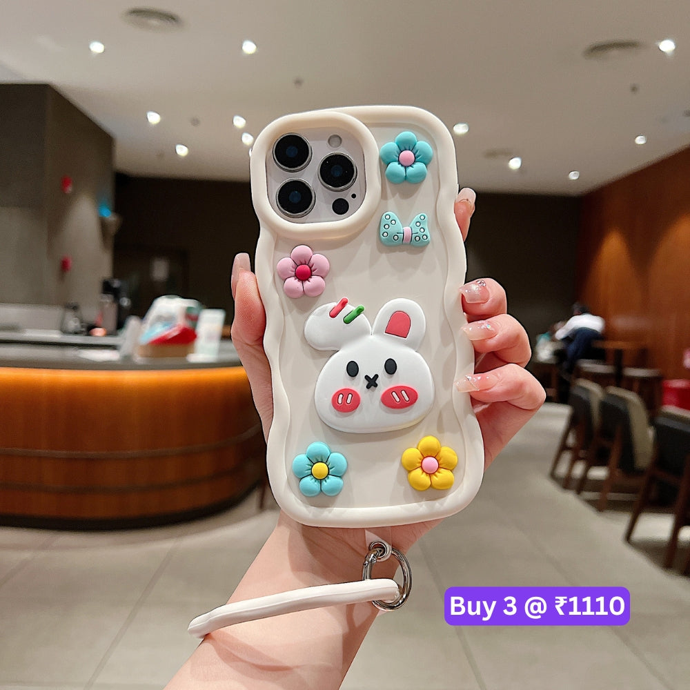 3D Flower and Cartoon TPU (Soft) Phone Case - Vivo Y18E
