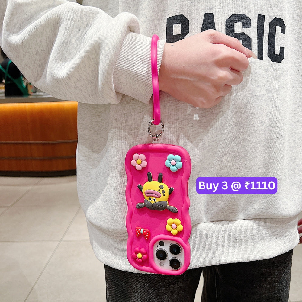3D Flower and Cartoon TPU (Soft) Phone Case - Vivo Y18E