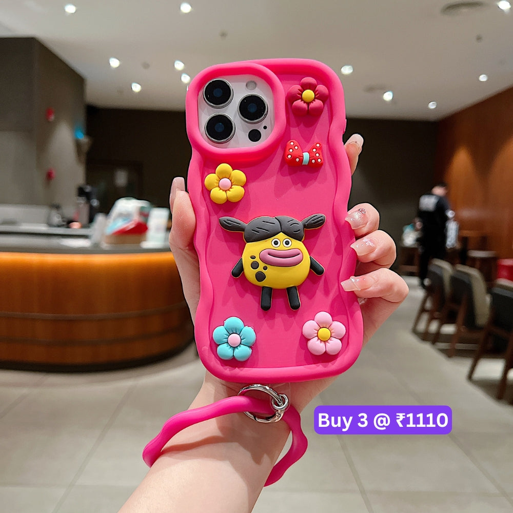 3D Flower and Cartoon TPU (Soft) Phone Case - Vivo Y18E
