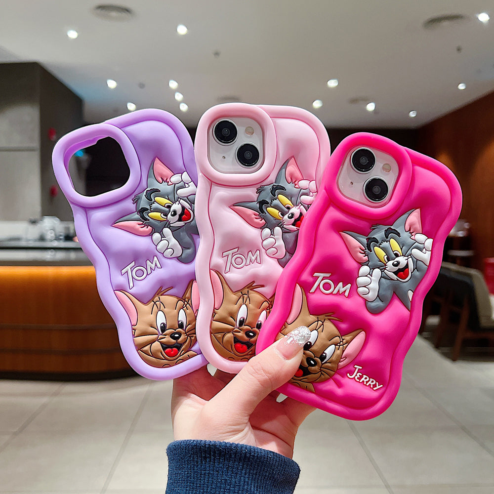 Silicone Soft 3D Cartoon Wavy Edge Phone Case - iPhone 14 Pro Max