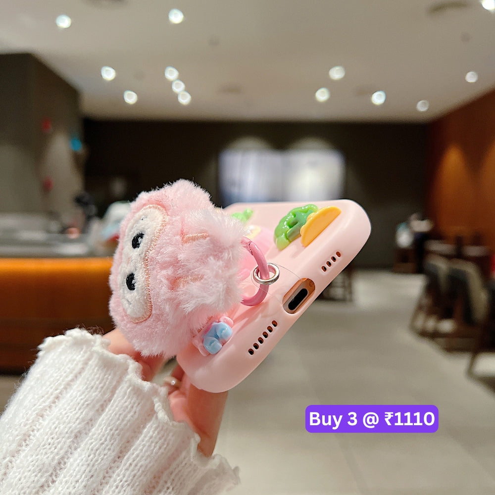 3D Toy Silicone Metal with Wrist Band Phone Case - iPhone 15 Pro