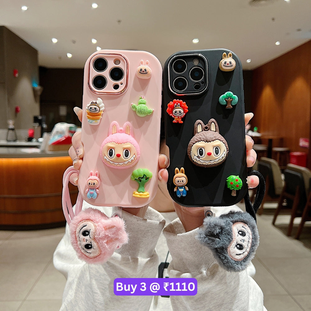 3D Toy Silicone Metal with Wrist Band Phone Case - iPhone 15 Pro