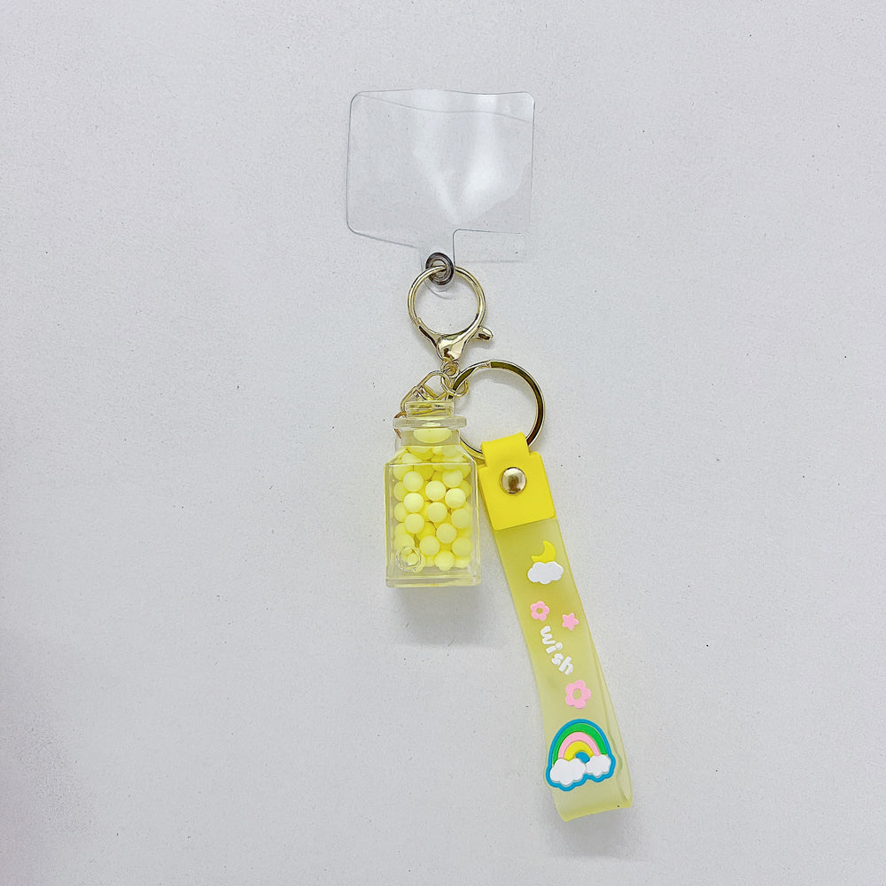 Beads Floting Liquid Bottle Keychain | Handbag Charm
