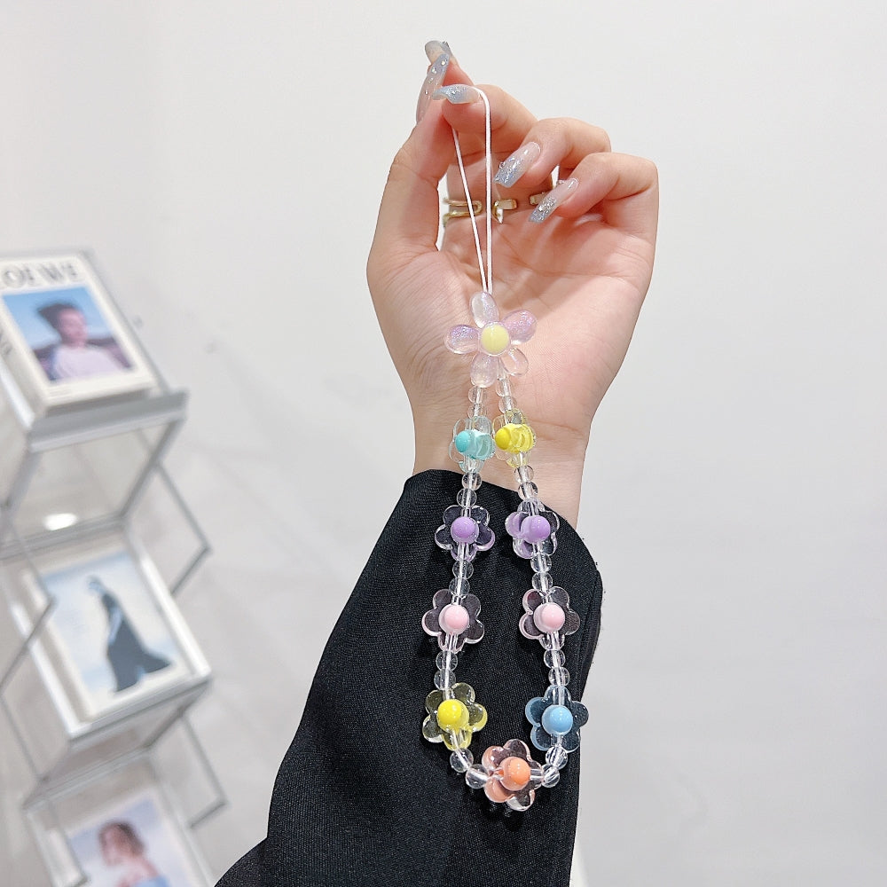 Colorful Sun Flower Transparent Beaded Phone Charm | Bracelet | Handbag Charm