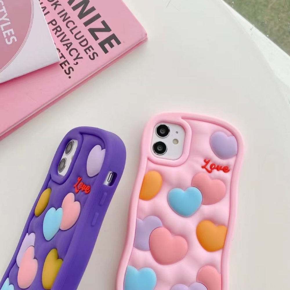 Love Pattern Shockproof Silicone Soft Cover - iPhone 12 Pro Max