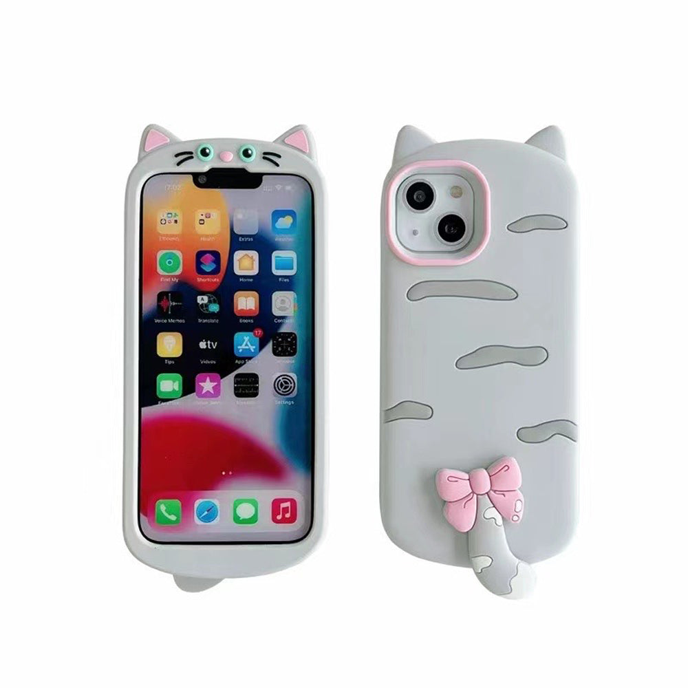 Cute Little Cat Phone Case with A Rotated Tail - iPhone 13 Pro Max