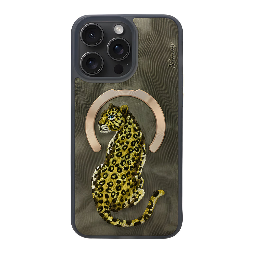 Nimmy Animal 3D Embroidery Leather PC (Hard) Phone Case - iPhone 16 Pro Max