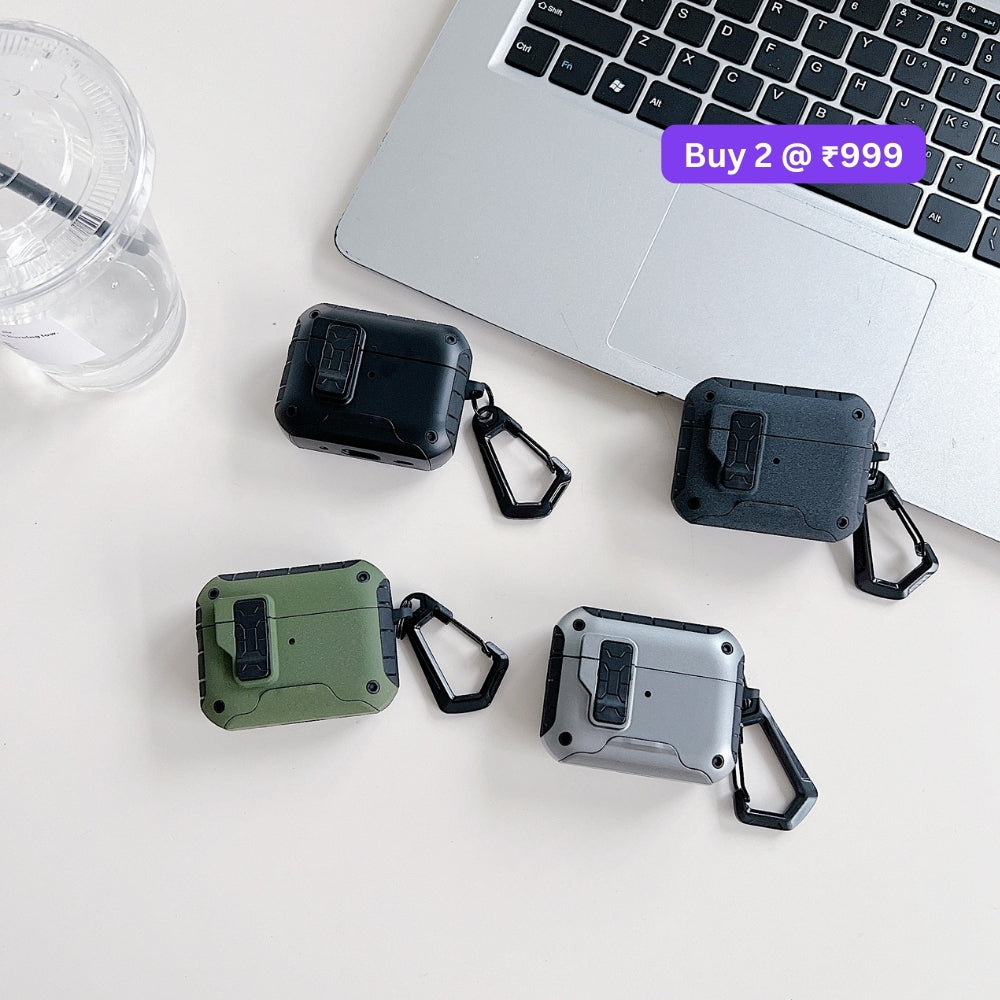Anti-Scratch Protective PC (Hard) Airpod Case with Keychain Hook for Airpod Pro 2 | Airpod 4
