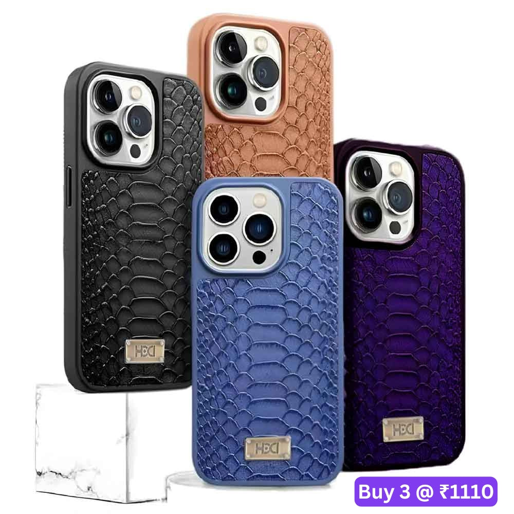 Artificial Alligator 3D Skin Plating Shockproof PU Leather Case - iPhone 13 Pro