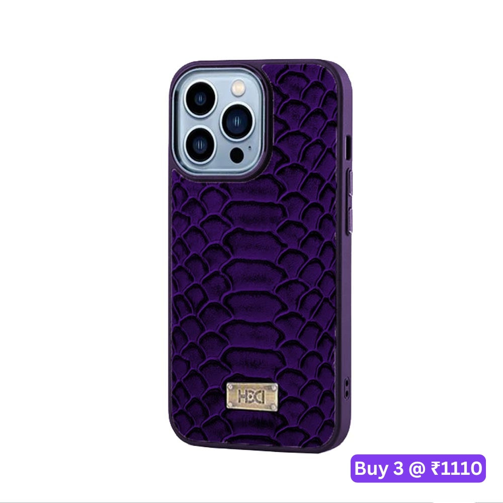 Artificial Alligator 3D Skin Plating Shockproof PU Leather Case - iPhone 13 Pro