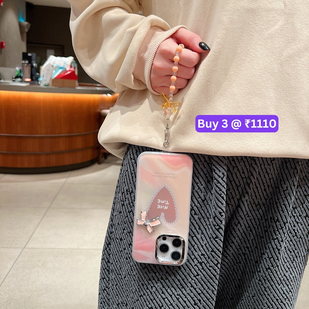 Bow Bling Heart Printed Colorful PC (Hard) Phone Case - Oppo Reno 11 Pro