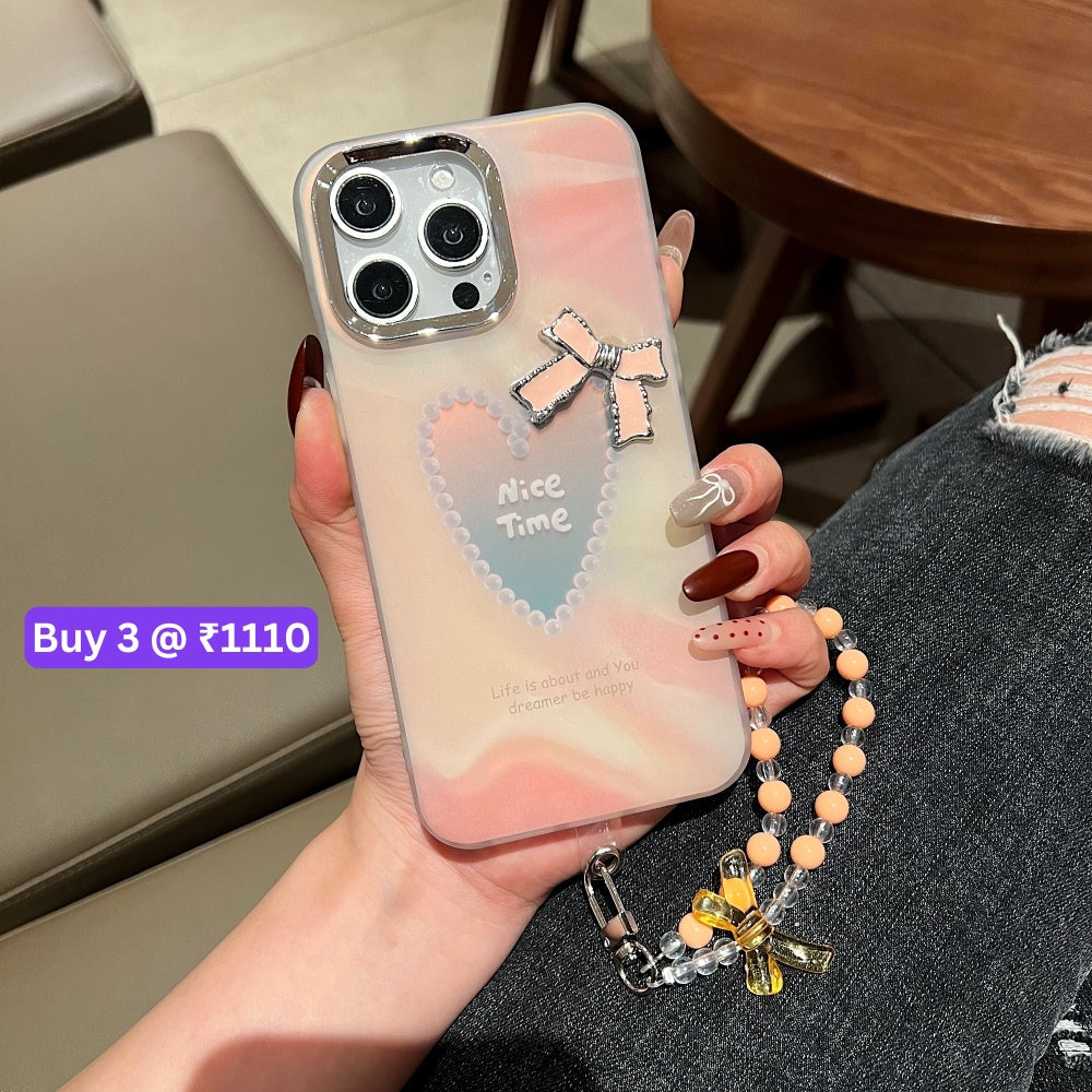 Bow Bling Heart Printed Colorful PC (Hard) Phone Case - OnePlus Nord 4