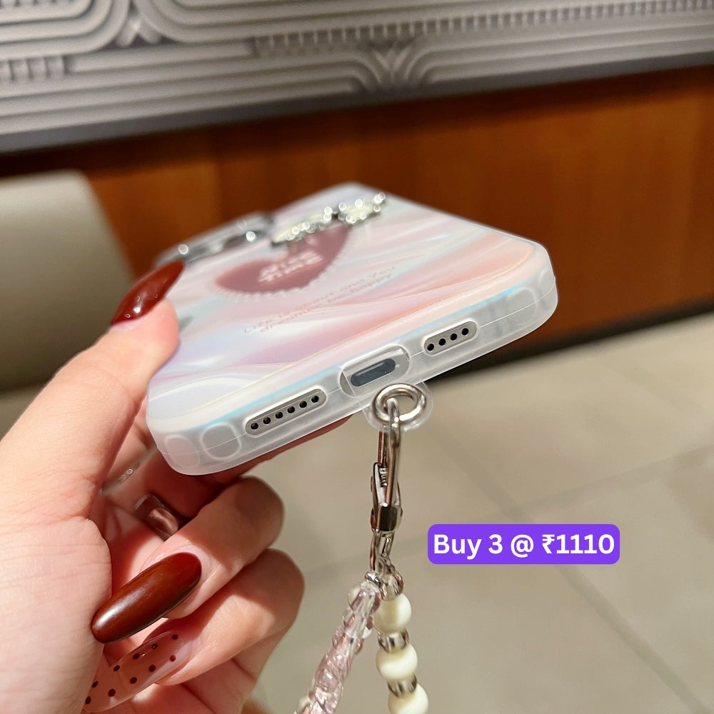 Bow Bling Heart Printed Colorful PC (Hard) Phone Case - Vivo Y12