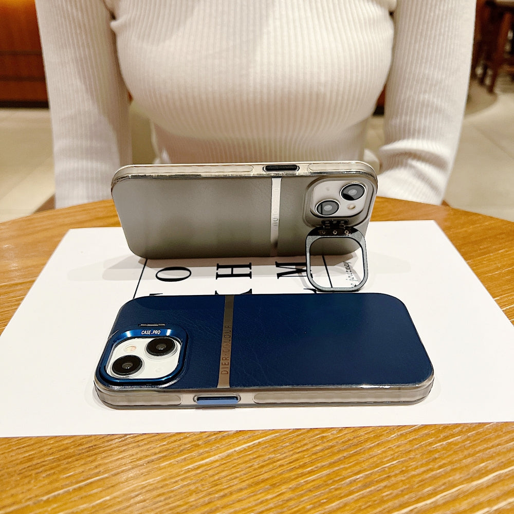 Bracket Kickstand TPU (Soft) | PC (Hard) Phone Case - iPhone 15 Plus