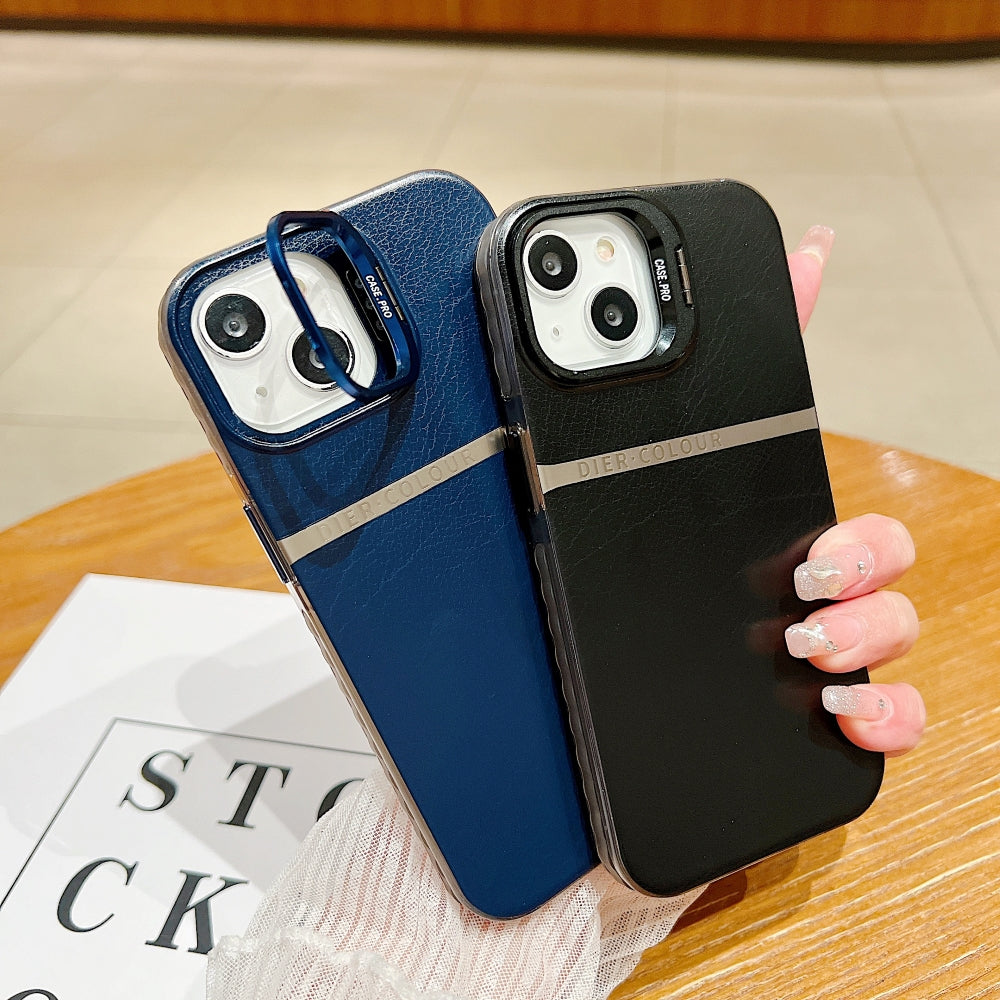 Bracket Kickstand TPU (Soft) | PC (Hard) Phone Case - iPhone 15 Plus