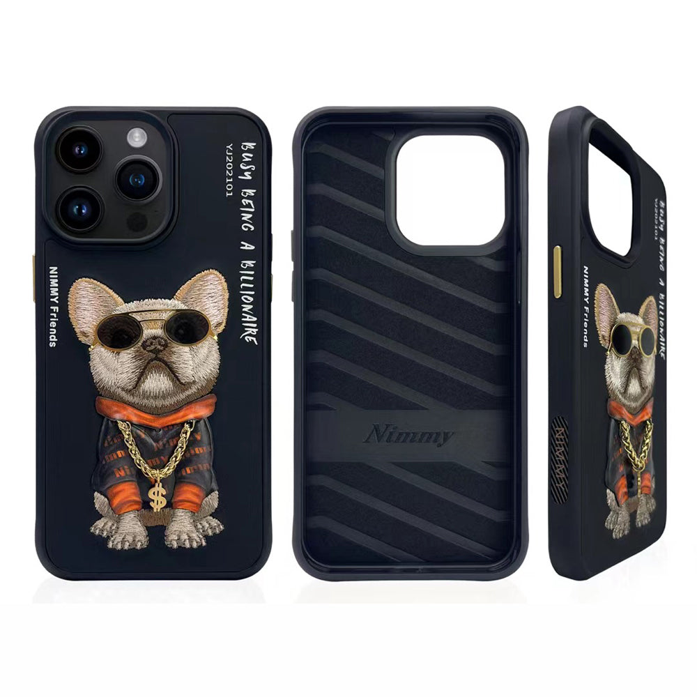 Nimmy Bull Dog Shockproof Embroidery Phone Case - iPhone 16 Pro Max