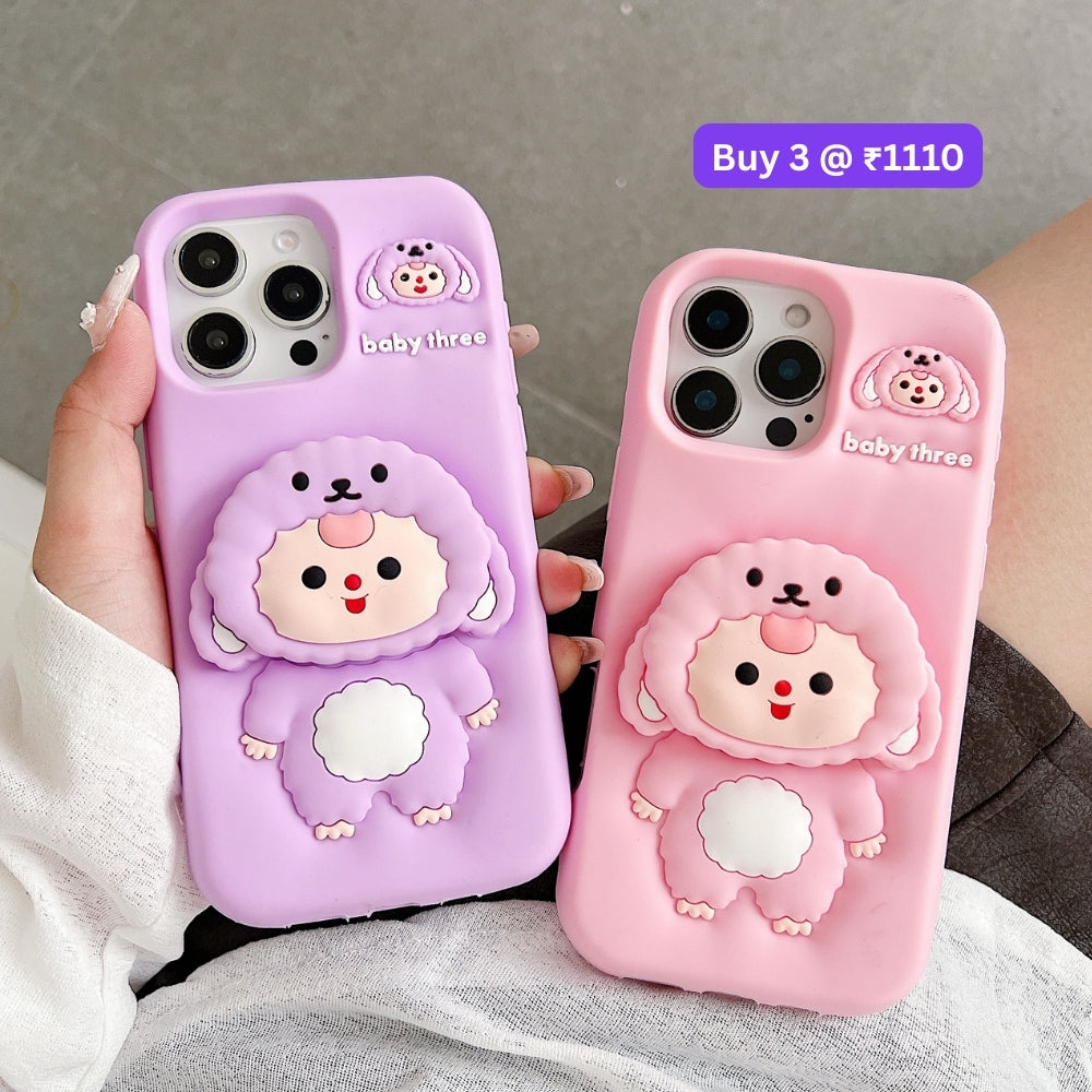 Cartoon Baby Holder Silicone Phone Case | Mobile Cover - iPhone 15