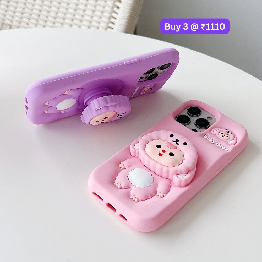 Cartoon Baby Holder Silicone Phone Case | Mobile Cover - iPhone 15