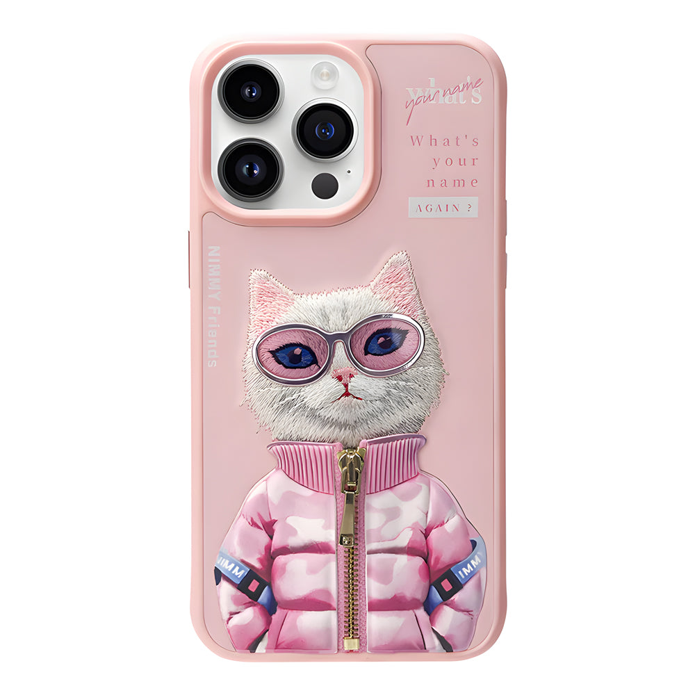 Nimmy Pet 3D Embroidery Leather PC (Hard) Phone Case - iPhone 16 Pro Max