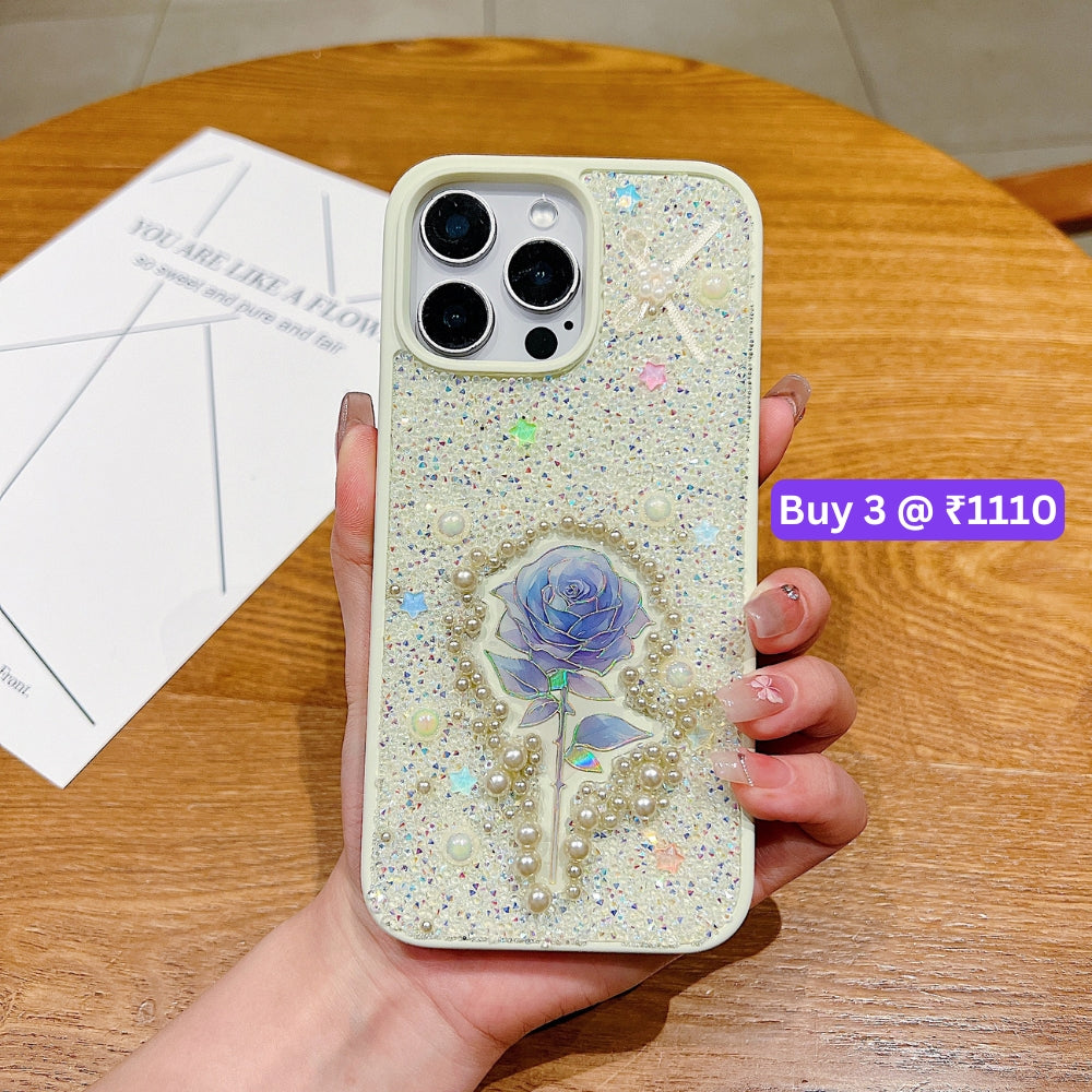 Colorful Rose Bling Studded Diamond PC (Hard) Phone Case - iPhone 16 Plus