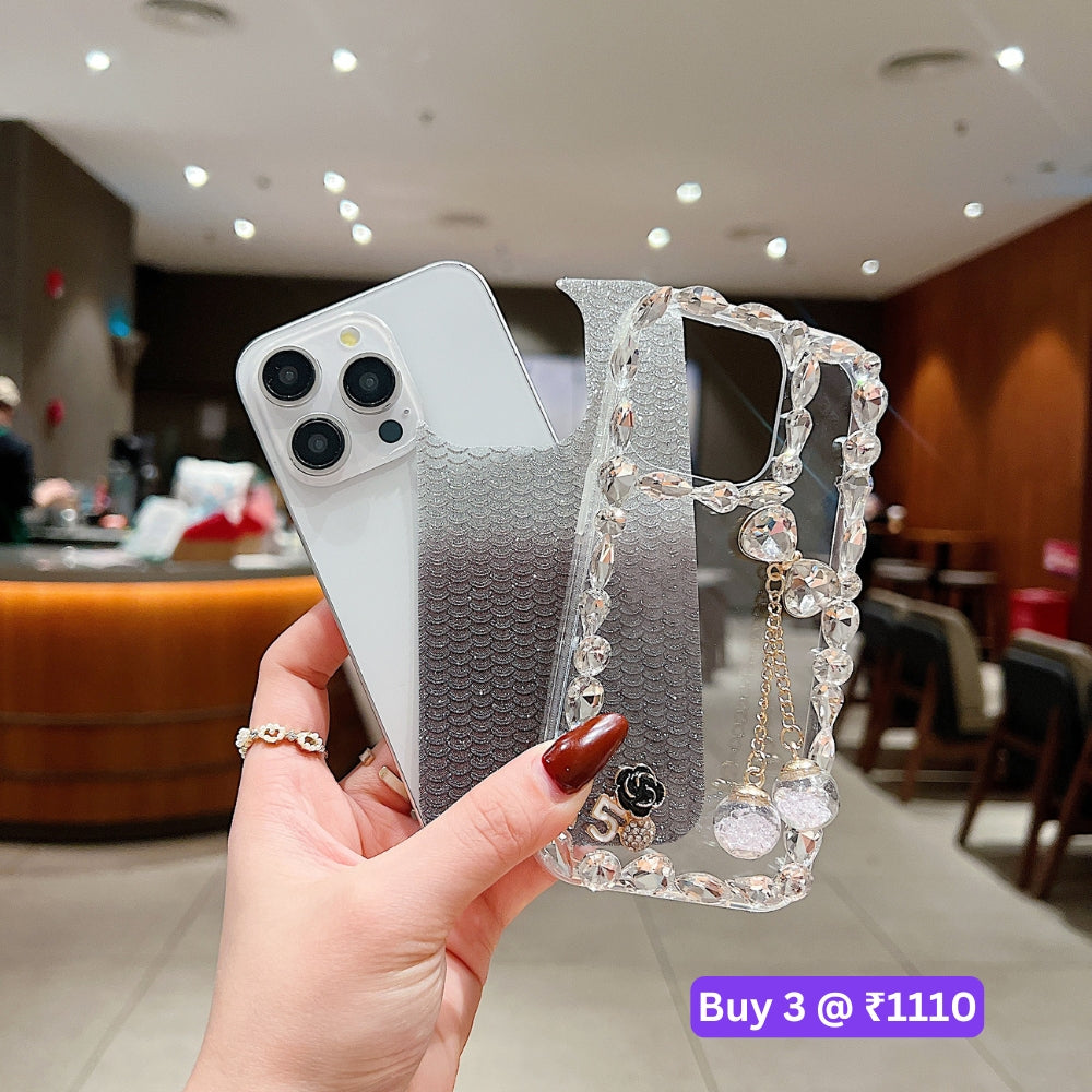 Crystal Diamond Handmade Transparent Phone Case - iPhone 15