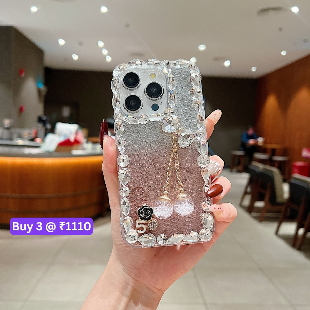Crystal Diamond Handmade Transparent Phone Case - iPhone 15