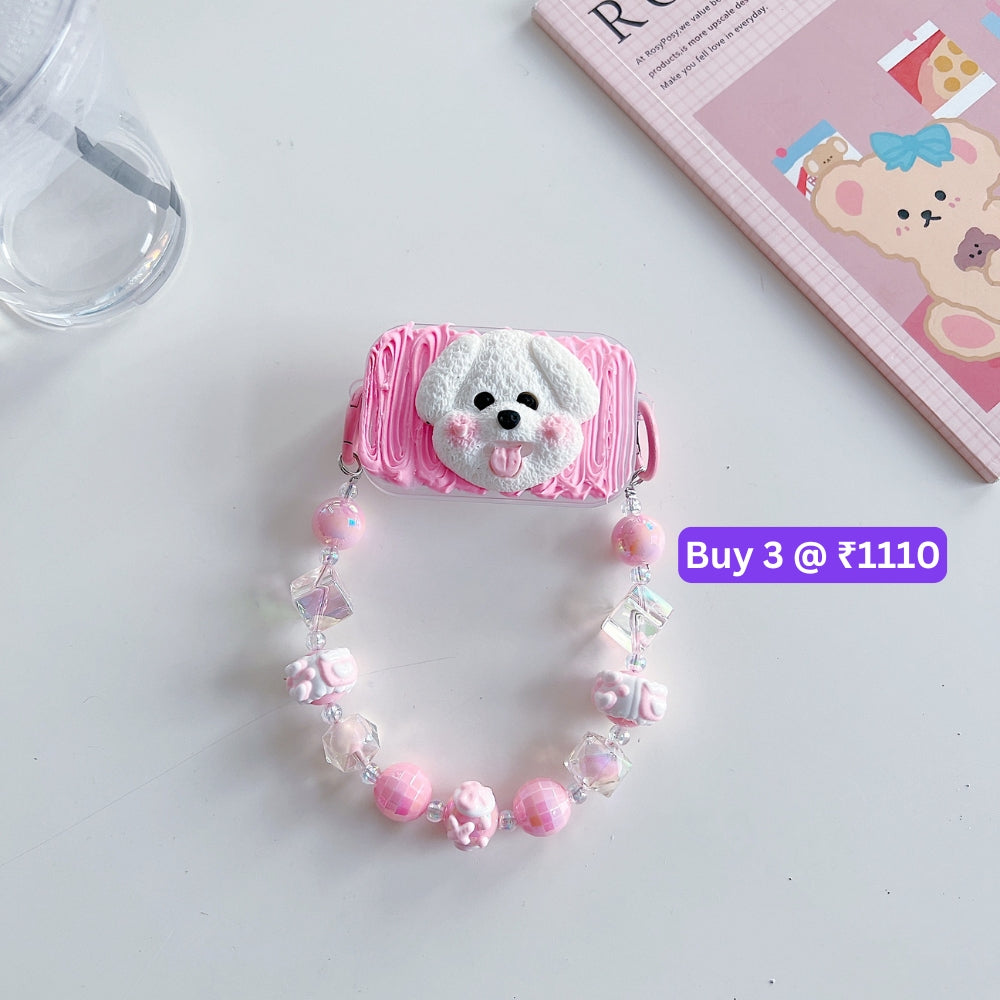 Cute Mini Cartoon Toy Flip Mirror Universal Stand with Crystal Bracelet