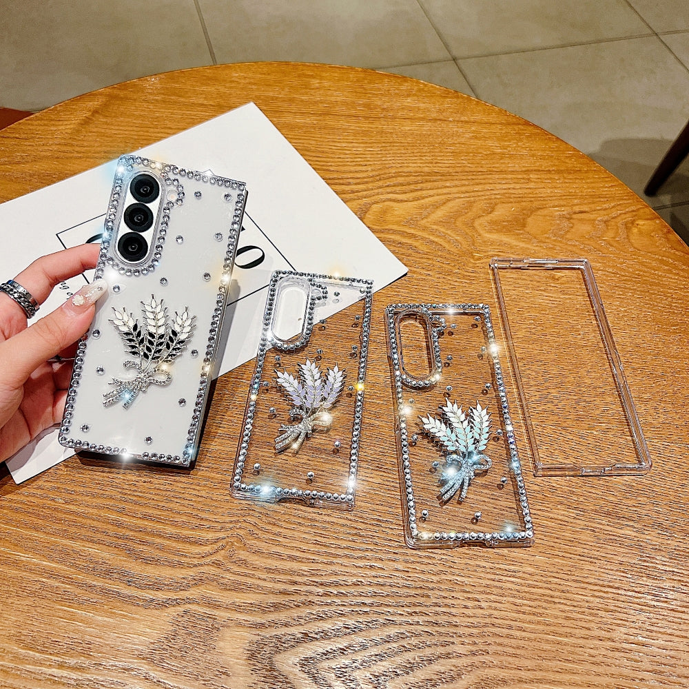 Diamond Leaves TPU (Soft) Handmade Bling Phone Case - Samsung Z Fold 6