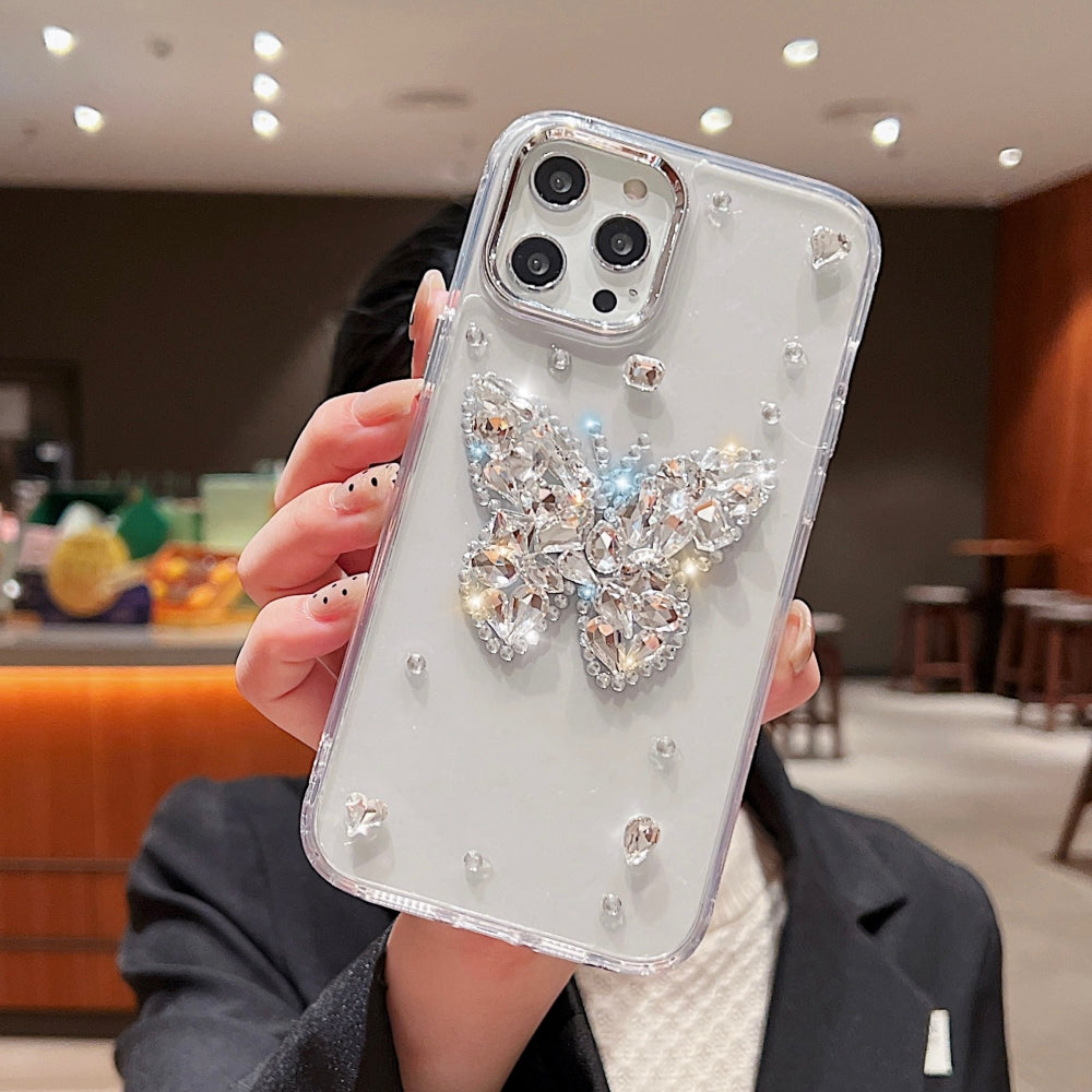 Diamond Stone Butterfly TPU (Soft) Phone Case - iPhone 15 Pro Max