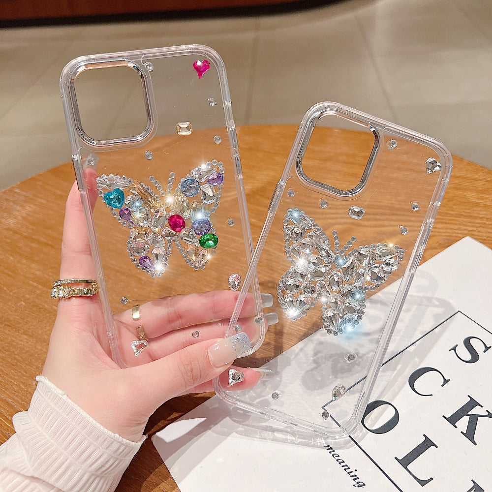 Diamond Stone Butterfly TPU (Soft) Phone Case - iPhone 15 Pro Max