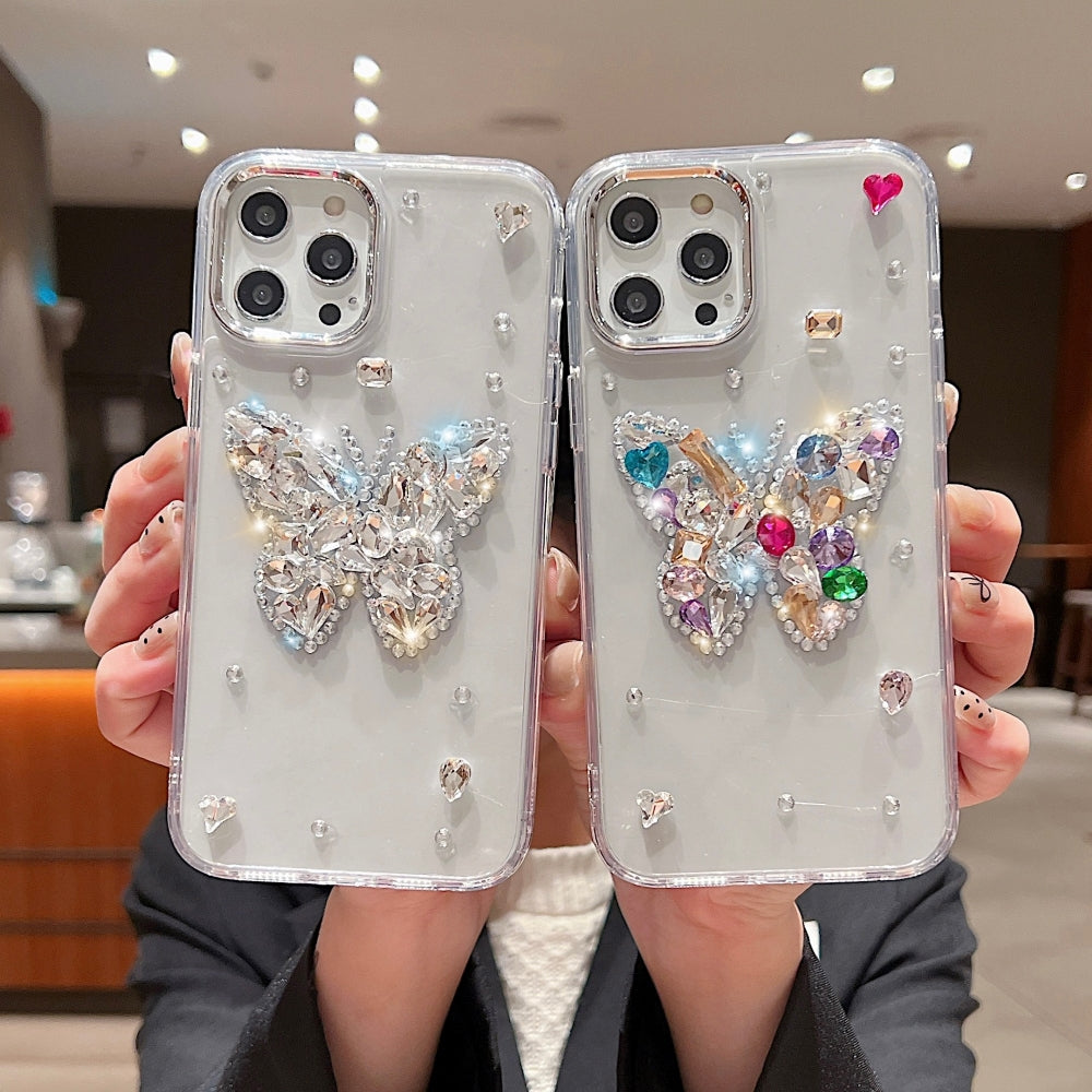 Diamond Stone Butterfly TPU (Soft) Phone Case - iPhone 15 Pro Max