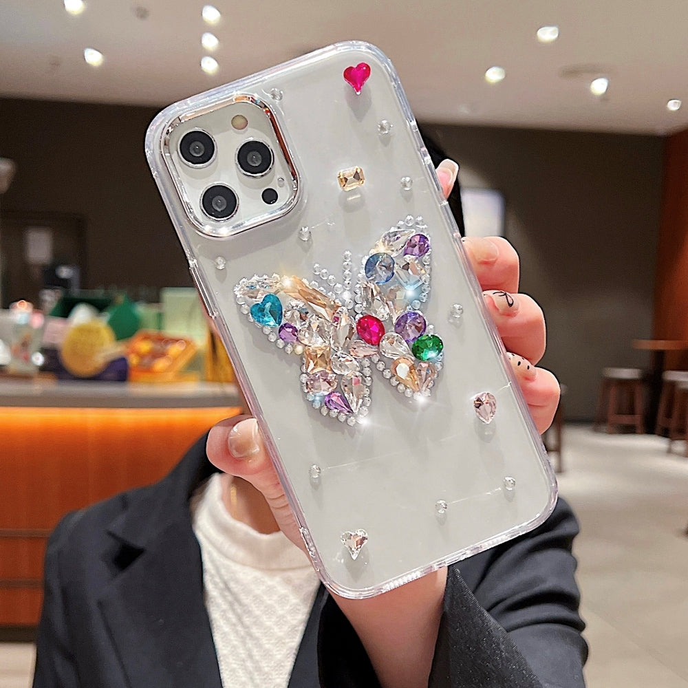 Diamond Stone Butterfly TPU (Soft) Phone Case - iPhone 15 Pro Max
