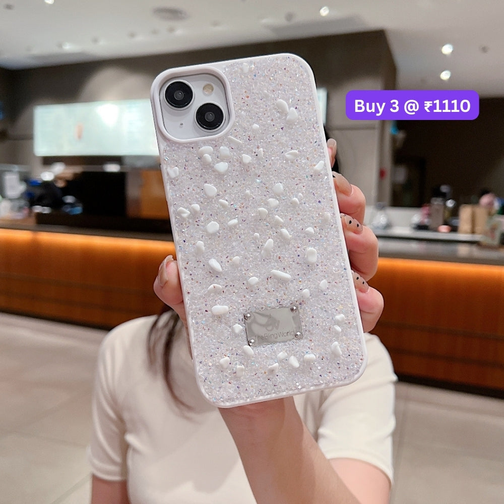 Diamond Studded Pattern Glittery Phone Case - iPhone 14