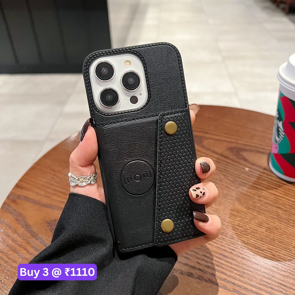 Double Buckle Magnetic Button Closer PU Leather Phone Case - Samsung S25