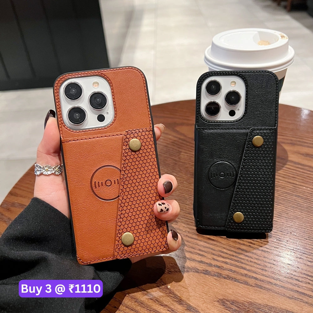 Double Buckle Magnetic Button Closer PU Leather Phone Case - Samsung S25