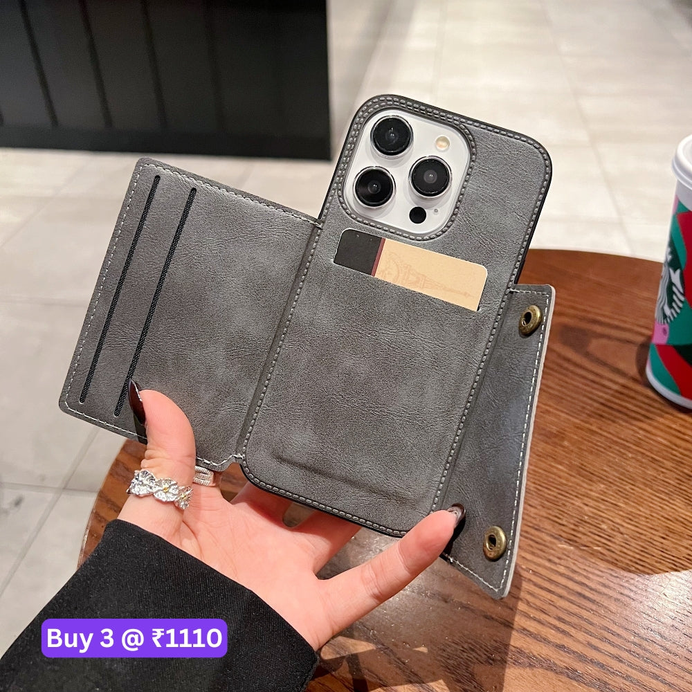 Double Buckle Magnetic Button Closer PU Leather Phone Case - Samsung S25