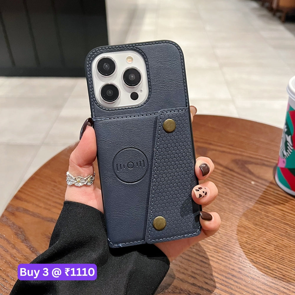 Double Buckle Magnetic Button Closer PU Leather Phone Case - Samsung S25