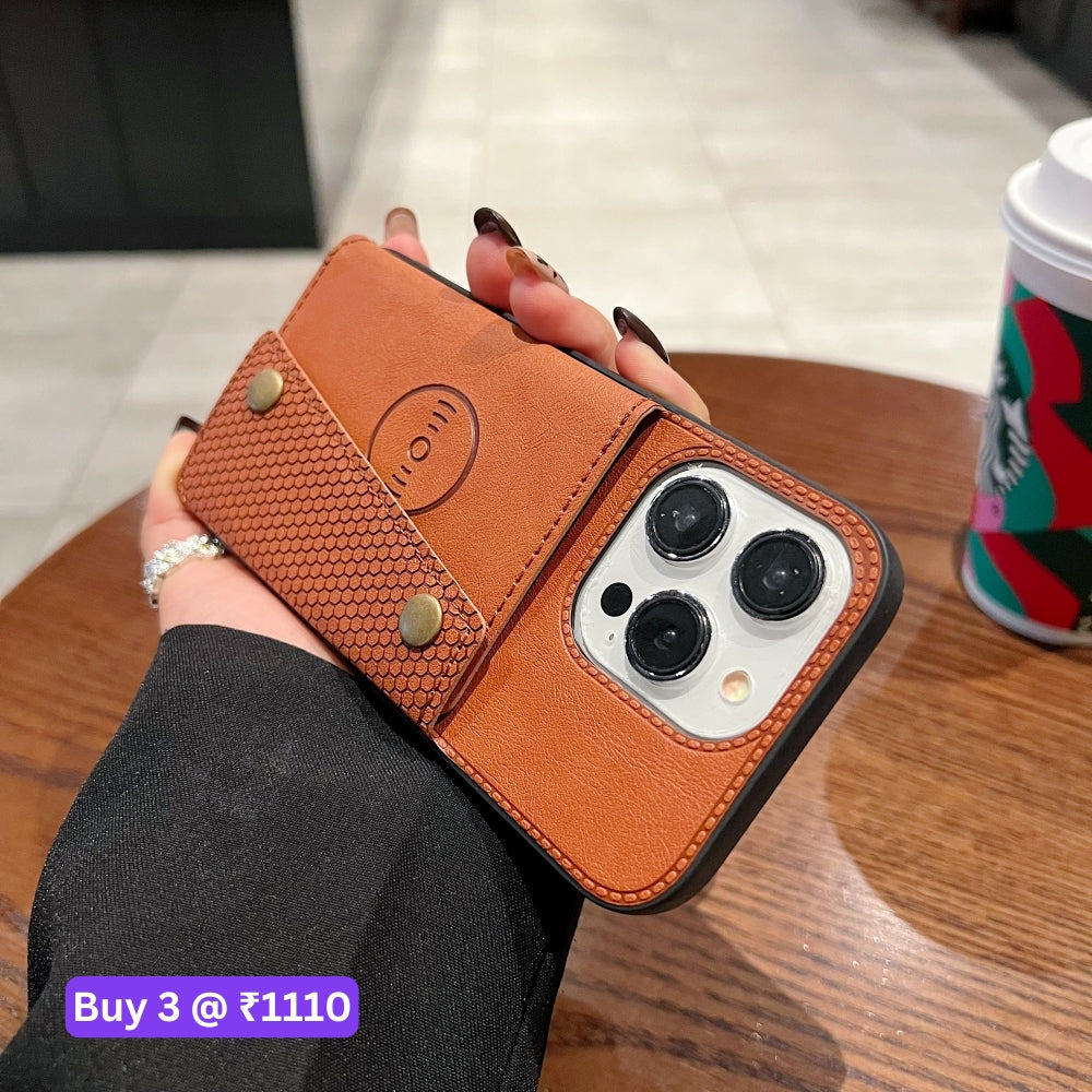 Double Buckle Magnetic Button Closer PU Leather Phone Case - Samsung S25