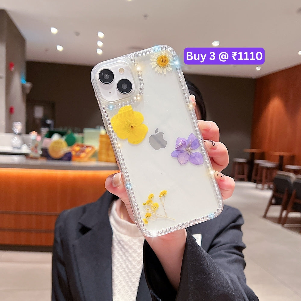 Dried Real Flowers Aesthetic Transparent Phone Case - iPhone 12 Pro Max