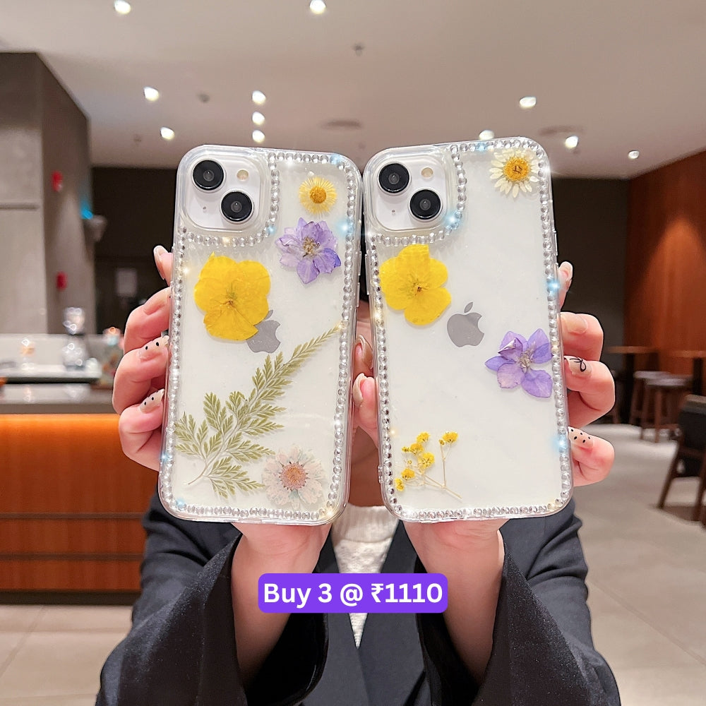 Dried Real Flowers Aesthetic Transparent Phone Case - iPhone 12 Pro Max