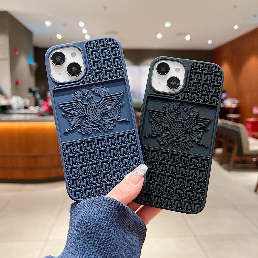 Creative Eagle Embossed Shockproof TPU (Soft) Phone Case - iPhone 15 Pro