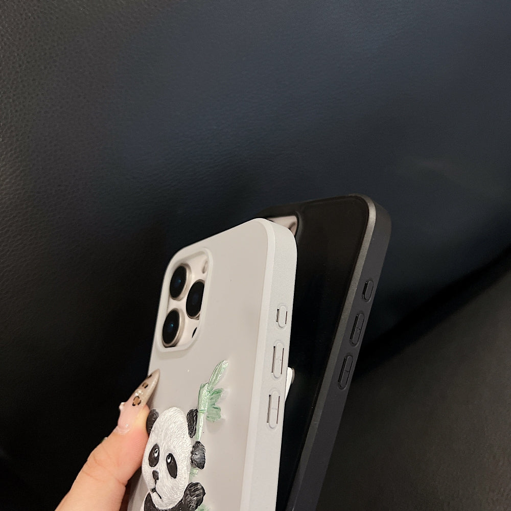 Embossed Panda | 3D Eye Cat TPU (Soft) Phone Case - Samsung S23FE